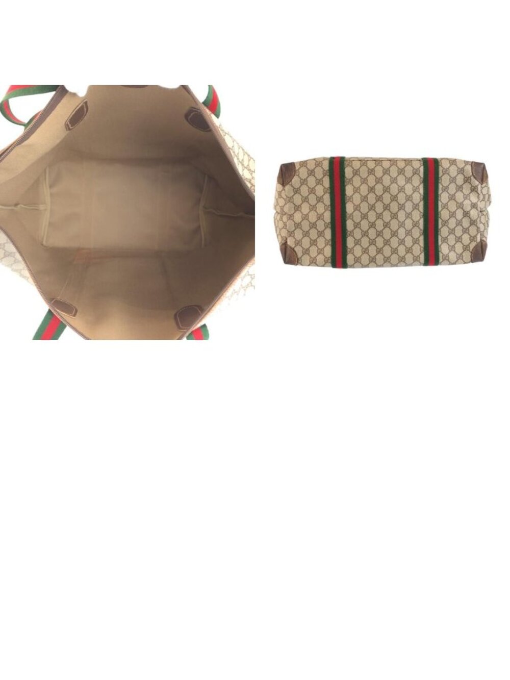 Gucci Vintage Sherry Line Beige Brown Gold GG Supreme Canvas Leather 012 39 - Picture 9 of 9